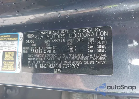 2017 Kia Sportage Lx from USA, damaged, VIN KNDPM3AC4H7072707